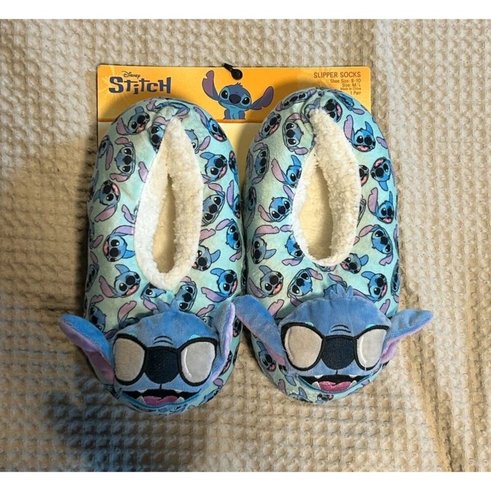 Disney Stitch Slipper Socks M/L Shoe Size 8-10 NWT